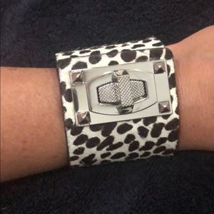 Ann Taylor Animal Print Leather Cuff